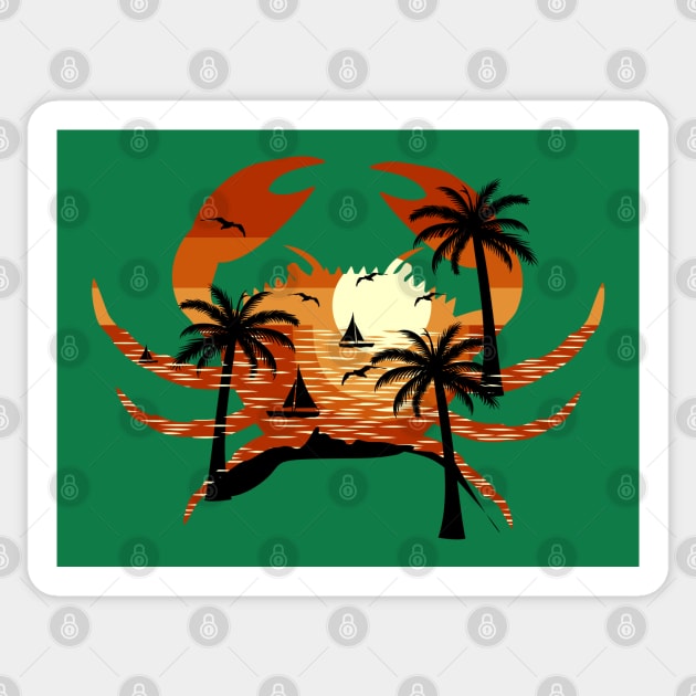 crab beach sunset Sticker by Mako Design 